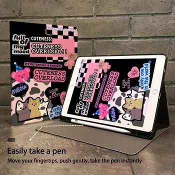 Для Xiaomi Pad 5 Pro 11 12,4 дюйма «все включено» в книжном стиле креативный противоскользящий чехол с мультяшным медведем и кошкой для Xiaomi Pad 6 Pro mipad 6 11