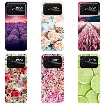 Для Xiaomi Poco C40 C 40 Чехол Мягкая силиконовая задняя крышка Мультяшный чехол для телефона Разнообразие For Xiaomi Poco C40