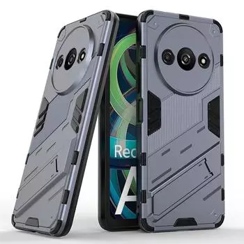 Для Xiaomi Poco C65 C61 C55 C50 Punk Armor противоударный бампер прочный прорезиненный ПК подставка держатель чехол чехол Poco C50 красный