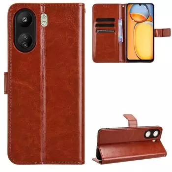 Для Xiaomi Poco C65 C 65 4G чехол откидная крышка чехол-кошелек из искусственной кожи для телефона For Xiaomi Poco C65 4G чёрный