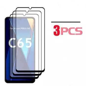 Для Xiaomi POCO C65 стекло закаленное стекло POCO C65 стекло полное покрытие Защитная пленка для экрана камеры Xiaomi POCO C65 стекло Xiaomi Mi 9 SE чистый