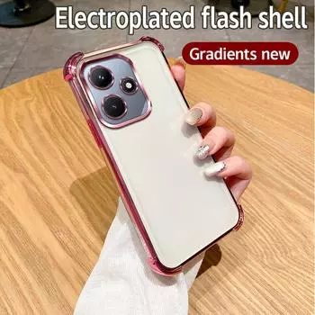 Для Xiaomi Poco F6 чехол POCO F6 чехол Redmi Turbo 3 чехол для телефона 24069PC21G бампер противоударный защитный чехол прозрачная гальваническая пластина For Redmi Turbo 3