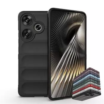 Для Xiaomi Poco F6 Чехол Xiaomi Poco F6 Чехол Оригинальный Силиконовый Бампер Ударопрочный Защитный Чехол Для Телефона TPU Для Xiaomi Poco F6 Poco F6 красный