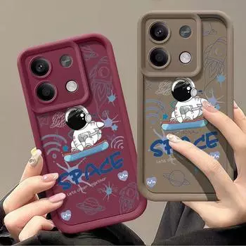 Для Xiaomi Poco F6 X6 X5 13t 11t Redmi Note 13 12 11 Pro Astronaut Pattern противоударный силиконовый мягкий защитный чехол для объектива Redmi Note 13 4G чёрный
