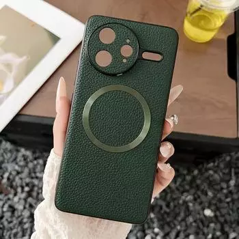 Для Xiaomi POCO F7 Ultra Case Роскошный PU Магнитный беспроводной зарядный защитный чехол-накладка для POCO F7 Pro F7U Phone Shell For POCO F7 Ultra синий