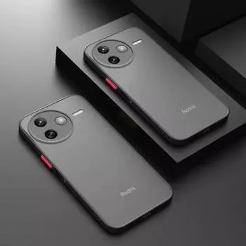 Для Xiaomi POCO F7 Ultra F7ultra прозрачный матовый чехол для POCO F7 Pro F7Pro ударопрочный силикон + жесткий чехол для задней панели из ПК For POCO F7 Ultra чёрный
