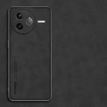 Для Xiaomi POCO F7 Ultra Роскошный чехол из овчины для камеры POCO F7 Pro F7ultra Защитный противоударный силиконовый бампер с рамкой for POCO F7 ultra чёрный