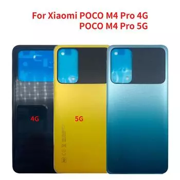 Для Xiaomi Poco M4 Pro 4G 5G Сменное стекло Задняя батарея Корпус задней двери с M4 Pro 4G Blue