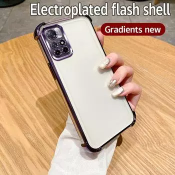 Для Xiaomi Poco M4 Pro 5G Чехол Poco M4 Pro 5G Чехол 21091116AG Чехол для телефона Бампер Противоударный Защитный Чехол Прозрачная гальваническая пластина For Poco M4 Pro 5G