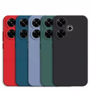 Для Xiaomi Poco M6 4G Чехол Xiaomi Poco M6 4G Чехол TPU Противоударный Жидкий Силиконовый Телефон Задняя Крышка Для Xiaomi Poco M6 Poco M6 4G чёрный