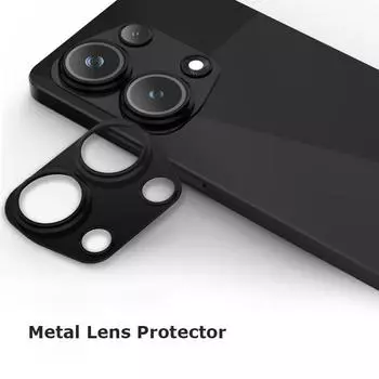 Для Xiaomi Poco M6 M4 Pro 4G роскошный круглый металлический объектив камеры стеклянный чехол с защитным кольцом от царапин Poco M4 Pro 4G 6.43 чёрный