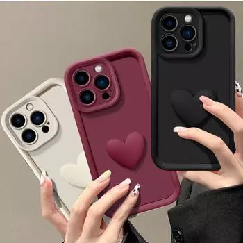 Для Xiaomi Poco M6 Plus Чехол Xiaomi Poco M6 Plus 3d Love Heart Phone Case Полный пакет Матовый Противоударный Мягкий Защитный Чехол For Poco M6 Plus кофейный