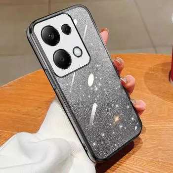 Для Xiaomi POCO M6 POCOM6 Pro 4G чехол Мягкий силиконовый край с покрытием Bling TPU чехол для телефона задняя крышка For Xiaomi POCO M6 Pro 4G фиолетовый