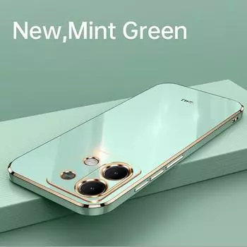 Для Xiaomi Poco M6 Pro 4G чехол Мягкая силиконовая задняя крышка 6D гальванический чехол для телефона For Xiaomi POCO M6 Pro 4G красный