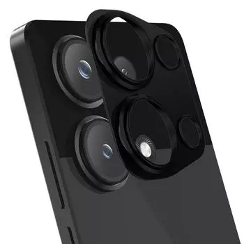 Для Xiaomi Poco M6 Pro алюминиевый сплав протектор объектива камеры металлическая наклейка кольцо для POCO PocoM6 M6Pro защитная пленка крышка Poco M6 Pro 4G чёрный