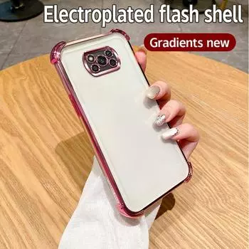 Для Xiaomi Poco X3 Чехол Poco X3 NFC Чехол Xiaomi POCO x3 Pro Чехол для телефона x3 Бампер противоударный защитный чехол прозрачная гальваническая пластина For Poco X3