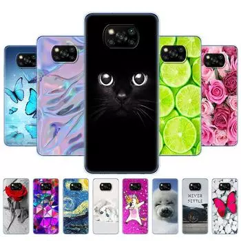 Для Xiaomi Poco X3 NFC силиконовый чехол с мягкой задней панелью для POCO X3 Pro чехол из ТПУ, бампер для Poco X 3 PocoX3 NFC 6,67 дюйма, глобальный чехол для телефона POCO X3 NFC