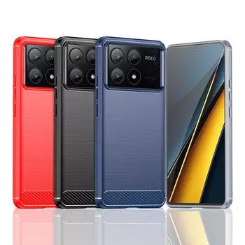 Для Xiaomi Poco X6 Pro чехол противоударный оригинальный TPU роскошный матовый резиновый защитный чехол для телефона Xiaomi Poco X6 X6 Pro 5G Poco X6 Pro чёрный