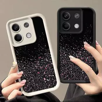 Для Xiaomi Poco F6 X6 X5 Pro 13T 11T Redmi Note 13 12 11S 10 Pro Max чехол роскошный блестящий противоударный матовый силиконовый градиентный чехол для телефона с блестками Redmi Note 13 4G чёрный