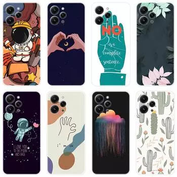 Для Xiaomi Redmi 12 Redmi12 4G чехол Мягкая силиконовая задняя крышка Мультяшный чехол для телефона Разнообразие For Xiaomi Redmi 12 4G