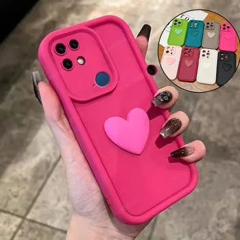 Для Xiaomi Redmi 12c 10c 10a 9c Nfc 9a 9at A1 A2 Plus Girl Cute Love Heart Matte Case Soft Silicone Противоударный чехол для задней панели на 9 C Redmi 9 белый