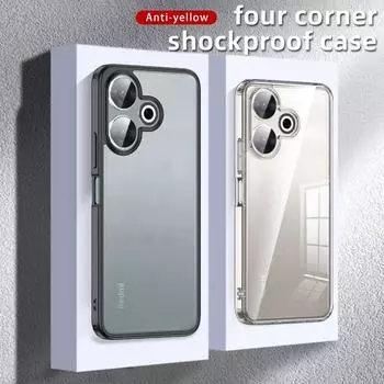 Для Xiaomi Redmi 13 4G матовый противоударный чехол для ПК с защитой от отпечатков пальцев, устойчивый к падениям, прозрачный, не желтеющий, защитный чехол для задней панели For Redmi 13 4G матовый черный