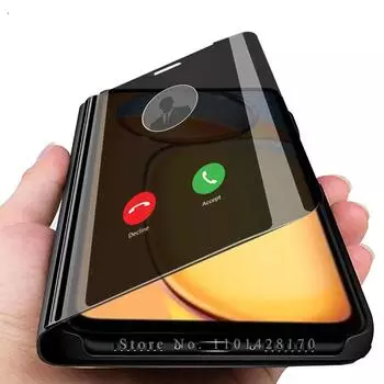 Для Xiaomi Redmi 13C чехол Smart View зеркало кожаный флип Fundas Redmy 13 C C13 Redmi13C 4G 2023 чехол магнитная подставка для книги Coque For Redmi 13C 4G синий