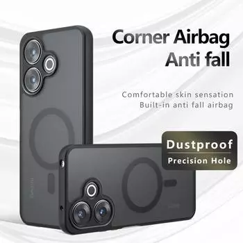 Для Xiaomi Redmi 14C 13 4G 5G матовый противоударный чехол TPU с защитой от отпечатков пальцев, устойчивый к падениям, не желтеющий задний корпус For Redmi 13 4G/5G прозрачный черный