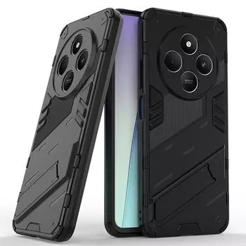 Для Xiaomi Redmi 14C 14R 13C 13R 13 12C 12 4G 5G Punk Armor противоударный бампер прочный прорезиненный ПК подставка держатель чехол чехол For Redmi 12 4G/5G красный