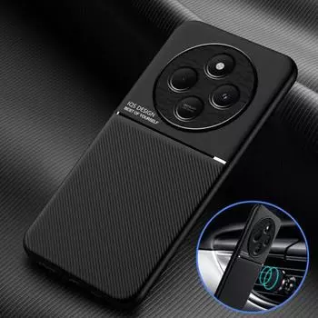 Для Xiaomi Redmi 14C 4G чехол кожаный автомобильный магнитный держатель задняя крышка для Xiaomi Redmi 14C 14 C redmi14c 4g силиконовый защитный чехол For Redmi 14C (4G) чёрный