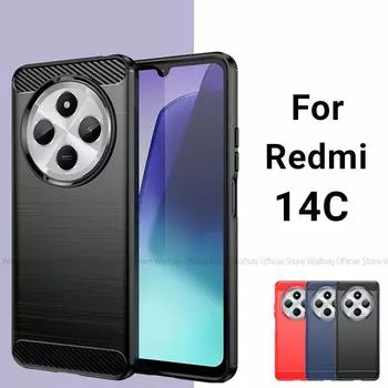 Для Xiaomi Redmi 14C Чехол Xiaomi Redmi 14C Чехол Funda Матовый TPU Резиновый Чехол для Телефона Ударопрочный Защитный Чехол Xiaomi Redmi 14C Redmi 14C 4G чёрный