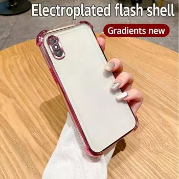 Для Xiaomi Redmi 9A Чехол Redmi 9AT Чехол Redmi 9i Чехол для телефона Redmi 9A Sport Bumper Противоударный защитный чехол Прозрачная гальваническая пластина For Redmi 9A