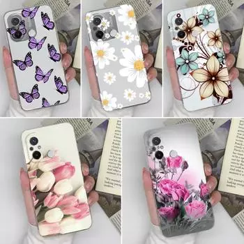 Для Xiaomi Redmi A1 A2 Plus Note 12 11 10 8 Pro Redmi 12C 10C 9A чехол для телефона милый цветок бабочки мягкий силиконовый супер ударопрочный прозрачный чехол для Redmi Redmi 3 Pro