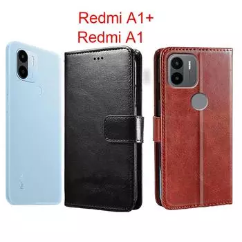 Для Xiaomi Redmi A1 Чехол Роскошный защитный флип-модный кошелек для телефона Капа Держатель для карт Обложка книги для Xiaomi Redmi A1 + A1 Plus A 1 + pro Global Version RedMi A1+ чёрный