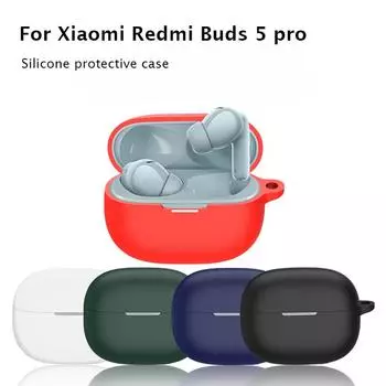 Для Xiaomi Redmi Buds 5 pro защитный чехол для наушников силиконовый милый чехол сиамский силиконовый чехол чистого цвета для Redmi Buds 5 pro For Redmi Buds 5 pro красный