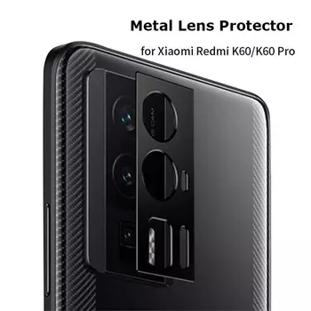 Для Xiaomi Redmi K60 Pro Ultra Luxury Camera Circle Metal Lens Glass Anti-Scratch Case Cover Bumper Protection Ring Guard Protector K60/ K60 Pro чёрный