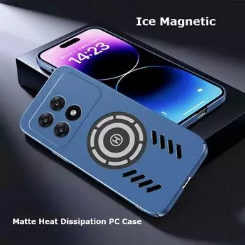 Для Xiaomi Redmi K70 K70E K60 K60E K50 K40S K40 Ultra Gaming Pro Ice Магнитное рассеивание тепла Матовый чехол для ПК Дышащий охлаждающий чехол K40/K40 Pro чёрный