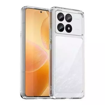 Для Xiaomi Redmi K70 Pro K70E чехол прозрачный жесткий ПК сзади + мягкий бампер из ТПУ защита объектива камеры прозрачный чехол для POCO X6 Pro For Redmi K70 Pro чёрный