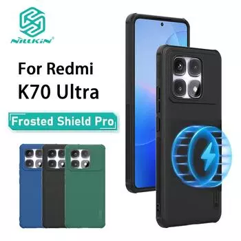 Для Xiaomi Redmi K70 Ultra чехол для телефона Nillkin Super Frosted Shield Pro Magnetic Hard PC+TPU Shell противоударный задний чехол No Magnetic Black