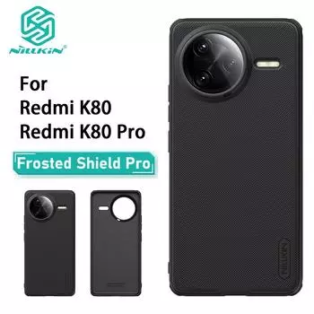 Для Xiaomi Redmi K80 Pro Чехол для телефона Nillkin Super Frosted Shield Pro Hard PC+TPU Shell Противоударный задний чехол Redmi K80 чёрный