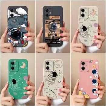Для Xiaomi Redmi Note 10 11 12 8 9 Pro + Note 9 10 11T 12S 12R 5G чехлы для телефонов противоударный мягкий жидкий силиконовый чехол космонавт для Redmi бампер в виде ракушки Redmi Note 5