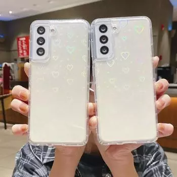 Для Xiaomi Redmi Note 10 Pro чехол с градиентным лазером Love Heart Funda для Redmi Note 11 10 8 9 7 Pro 9S 10S 9T для Poco X3 M3 M4 Pro For Redmi 9A(9i)