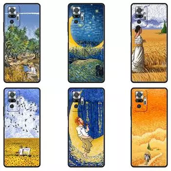 для Xiaomi redmi note 11 10 9 pro 11T чехол 9 9C 9A 8 K40 Funda Note 8pro 9S 9T чехол ретро искусство Ван Гог картина маслом Звездный космос Redmi Note 7