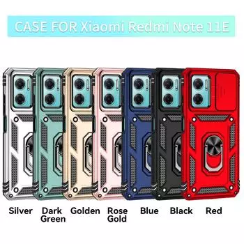 Для Xiaomi Redmi Note 11E/Redmi 10 5G/Redmi 11 Prime 5G Бронированный чехол для телефона Защита объектива камеры с металлическим кольцом-подставкой противоударный чехол Redmi 11 Prime 5G розового золота