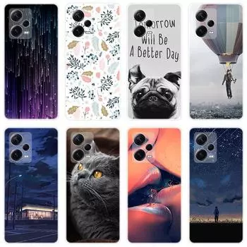 Для Xiaomi Redmi Note 12 Pro 5G Note12 Pro + 5G чехол Мягкая силиконовая задняя крышка модный чехол для телефона с мультяшным рисунком For Redmi Note 12 5G