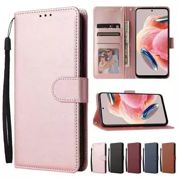 Для Xiaomi Redmi Note 12S 12 Pro 11 11S 10S 9 8 Pro 7 12C 10C Кошелек слот для карт подставка магнитный флип кожаный чехол Redmi Note 12 4G розового золота