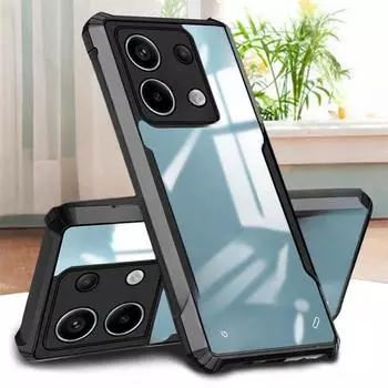 Для Xiaomi Redmi Note 13 Note13 Pro + 5G чехол мягкий силиконовый край твердая задняя крышка противоударный чехол для телефона против падения For Redmi Note 13 5G чёрный