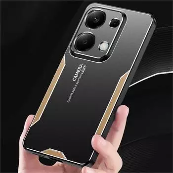 Для Xiaomi Redmi Note 13 Pro 4G чехол металлический алюминиевый чехол защитный объектив Frost Case предотвращает появление отпечатков пальцев металл + ТПУ ForRedmi Note13Pro4G синий