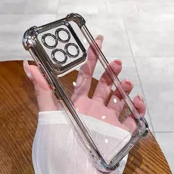 Для Xiaomi Redmi Note 13 Pro 5G Mi Poco X6 F6 F5 F3 Покрытие Силиконовый Мягкий Чехол X6pro F6pro Четыре Угла Противоударный Защитный Чехол For Mi Poco F3 чёрный