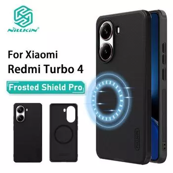 Для Xiaomi Redmi Turbo 4 чехол для телефона Nillkin Super Frosted Shield Pro Magnetic Hard PC+TPU Shell противоударный задний чехол Redmi Turbo 4 чёрный